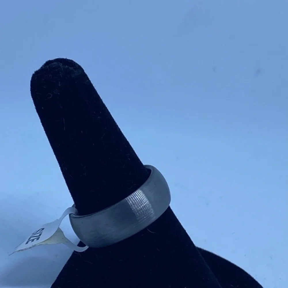 Tungsten‎ Carbide Wedding Band Men Size 8 Gray Black Ring 8mm Minimalist